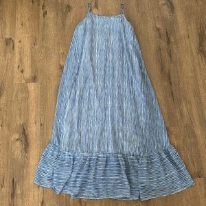 Mudpie Blue and White Striped Maxi Dress
